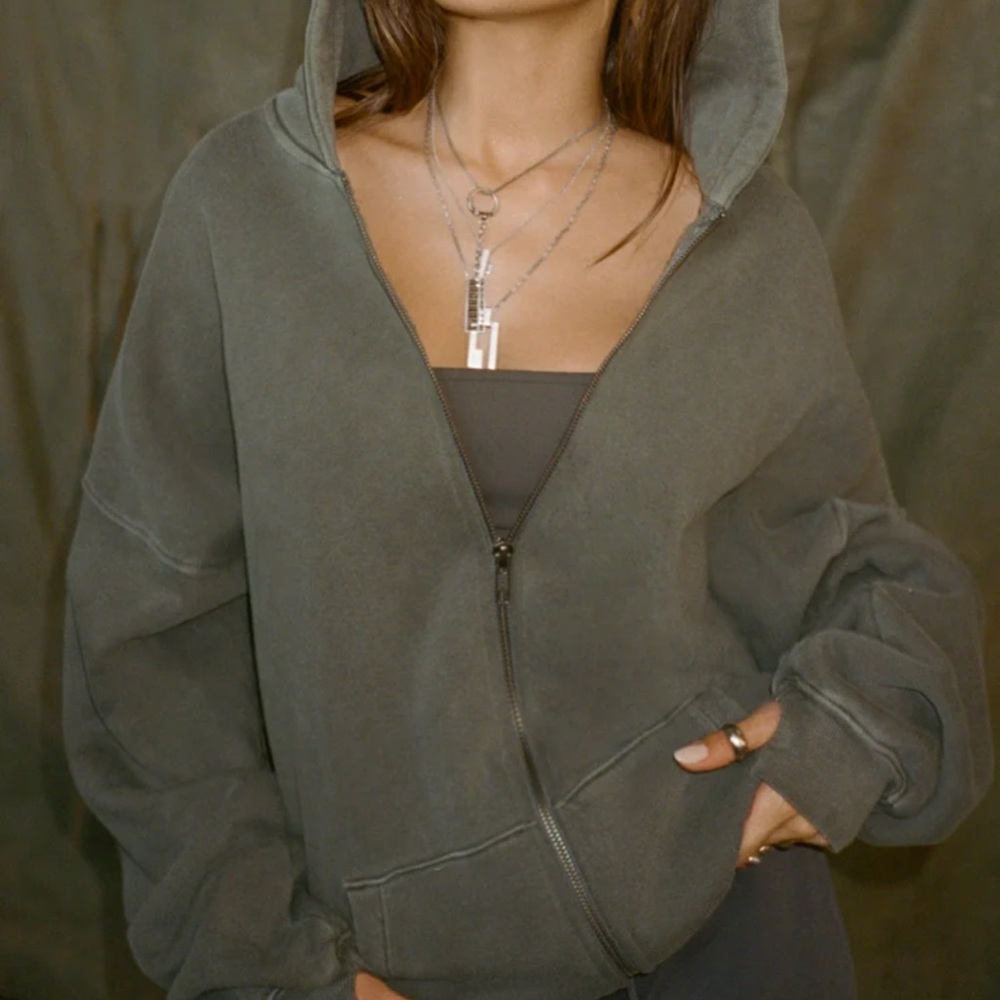 Joah Brown Oversizedd zipped hoodie (one size)